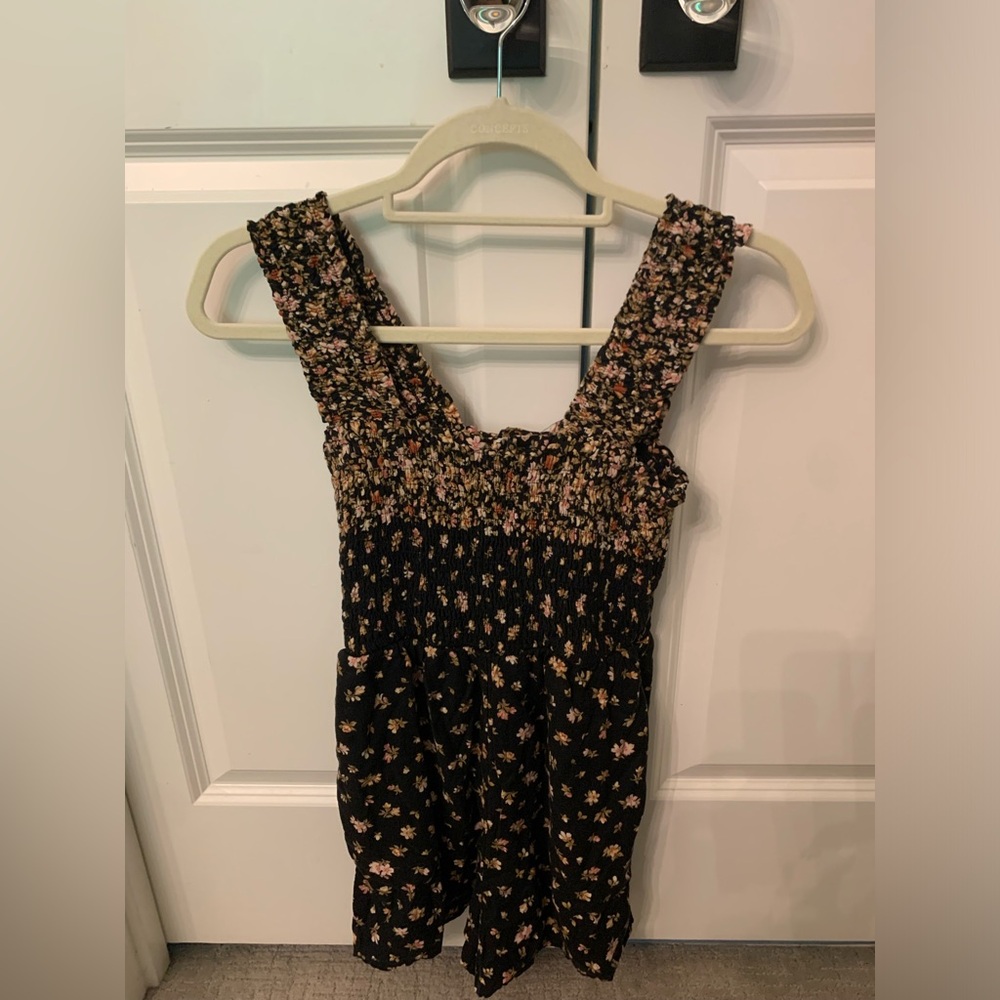 American eagle romper floral black size xs